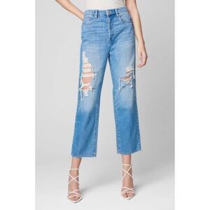 Blank NYC Sz. 27 New Baxter Rib Cage Jeans Straight Leg with Rips